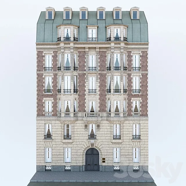 Facade French building 3ds Max