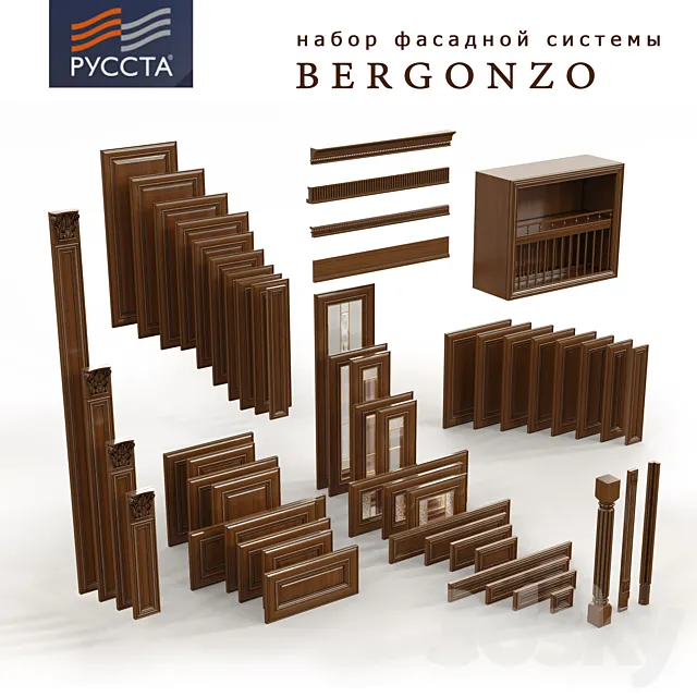Facade systems for kitchens and furniture Bergonso 3ds Max