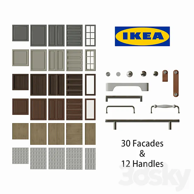 Facades and handles IKEA 3DSMax File