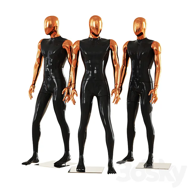 Faceless male mannequins 42 3DSMax File