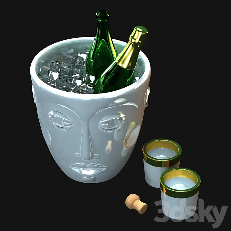 Faces- Champagne coolers by Sieger 3DS Max