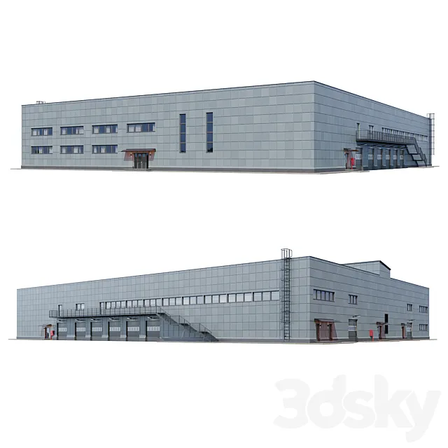 factory building V4 3DS Max Model