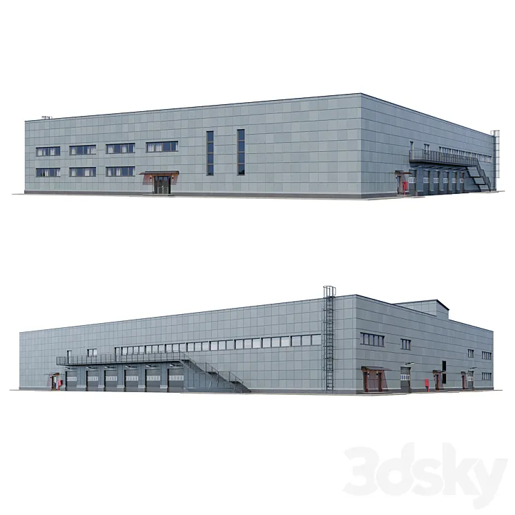 factory building V4 3DS Max Model