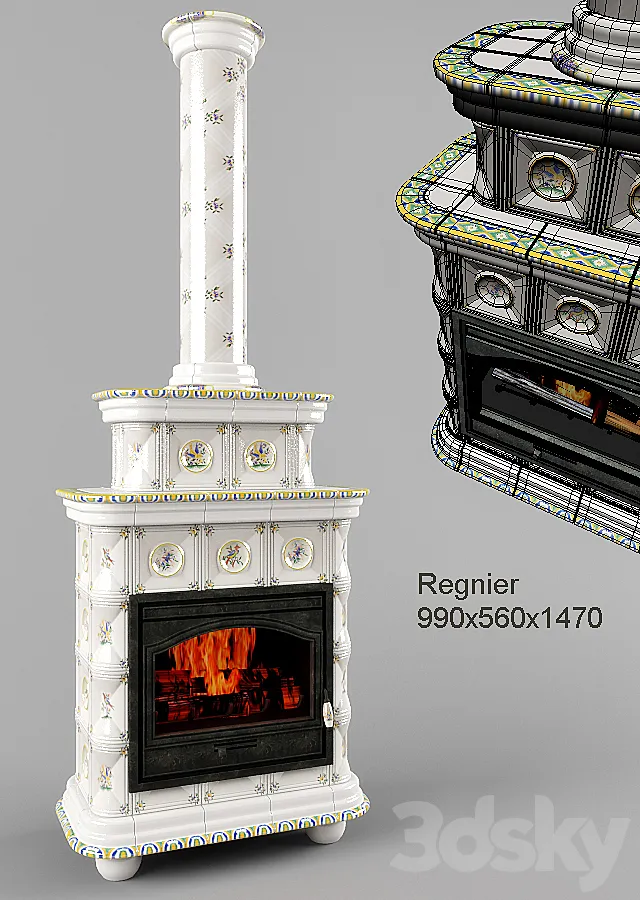 Faience Fireplace Regnier 3DSMax File