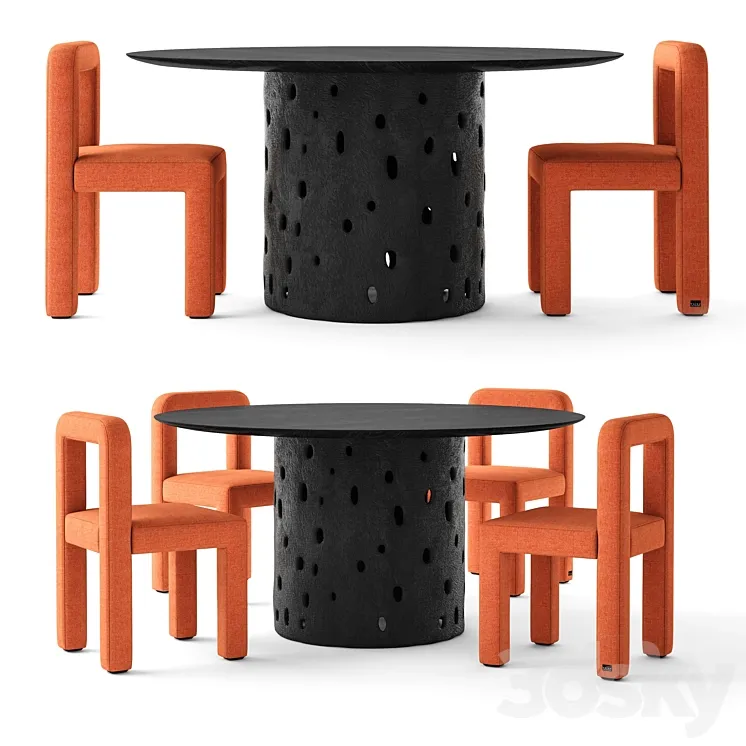 Faina Design Toptun Chair and Ztista Table 3DS Max