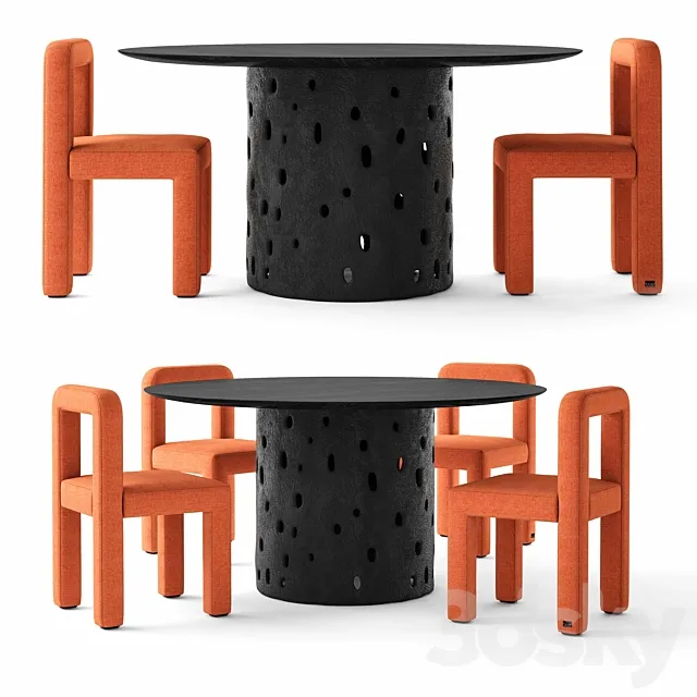 Faina Design Toptun Chair and Ztista Table 3DSMax File