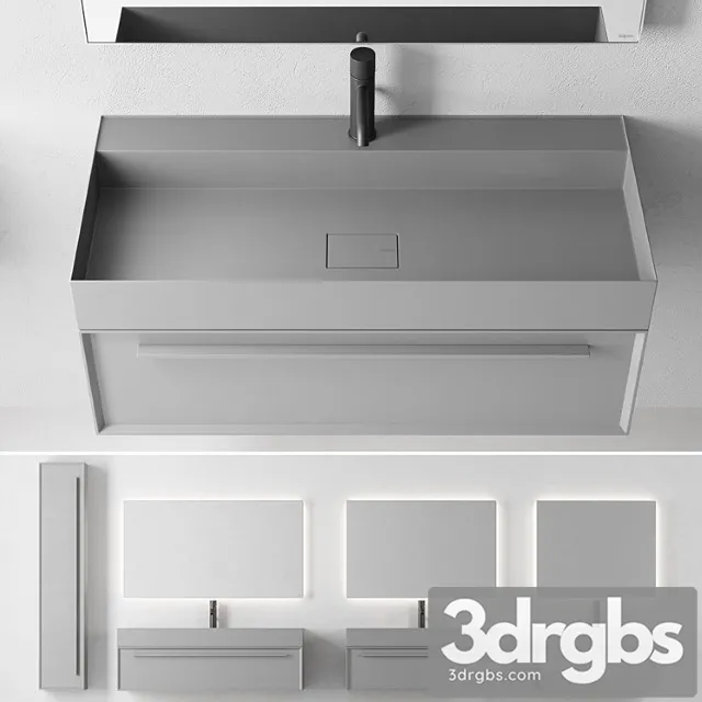 Falper 7 0 Set 2 Wall Mounted Vanity Unit With Drawers 3dsmax Download
