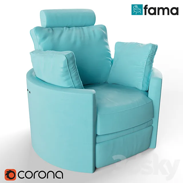 Fama Leather Moon Chair 3DS Max Model