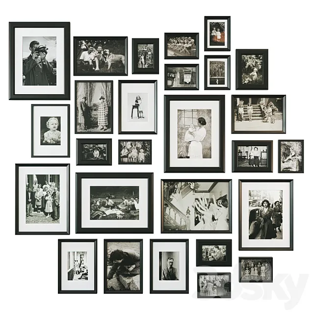 Family retro photo wall 3dsMax Model