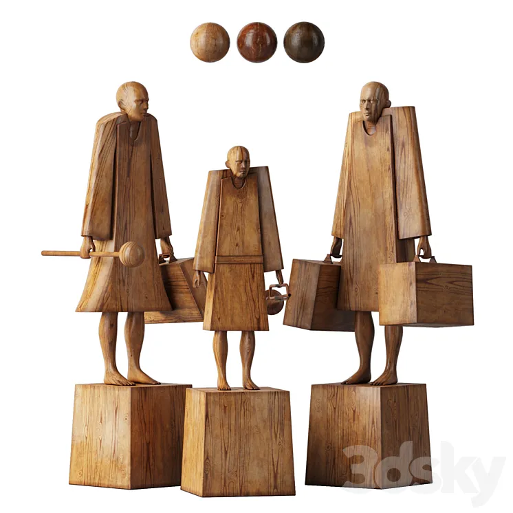 Family sculptures 3DS Max
