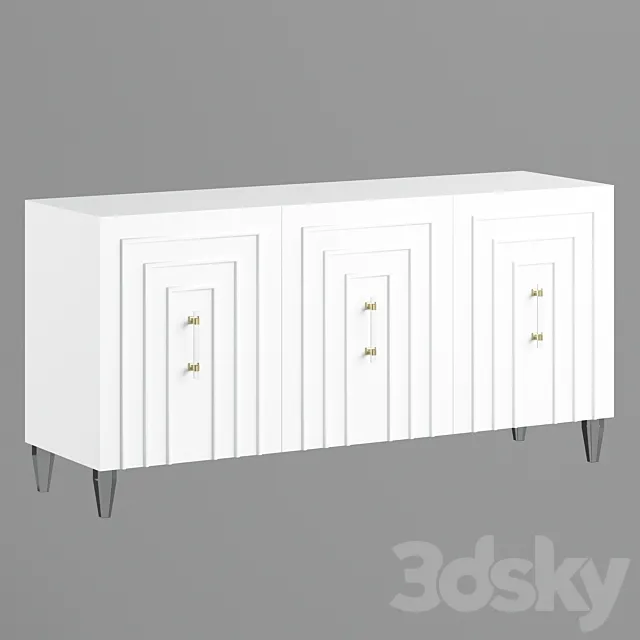 Famke White Lacquer Buffet 3ds Max