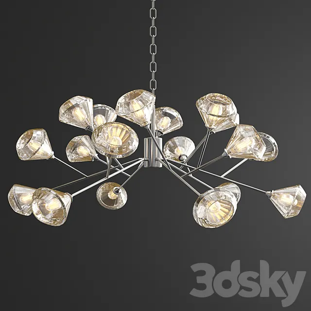 Fango Chandelier – Nickel Metal 3ds Max