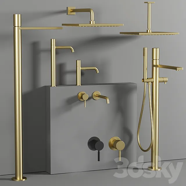 Fantini taps and showers set 9 3ds Max