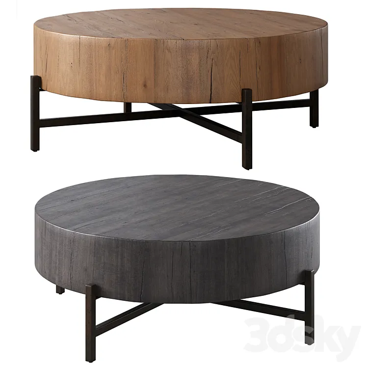 “Fargo 40″” Round Reclaimed Wood Coffee Table by pottery barn” 3DS Max