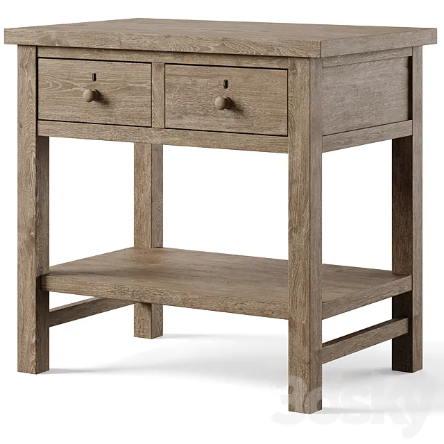 Farmhouse 28.5″ 2-Drawer Nightstand by pottery barn 3DS Max Model