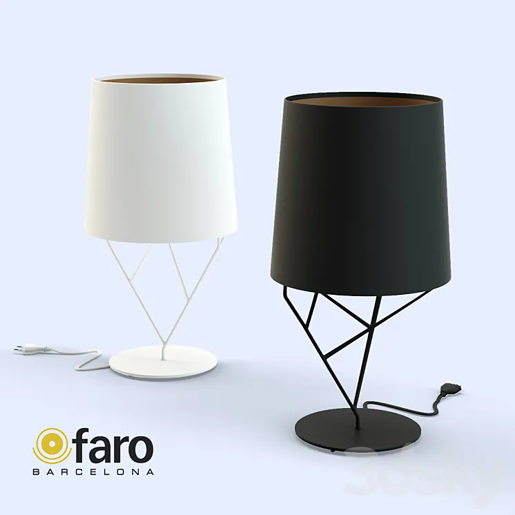 FARO \/ TREE table lamp Black & White 3DS Max