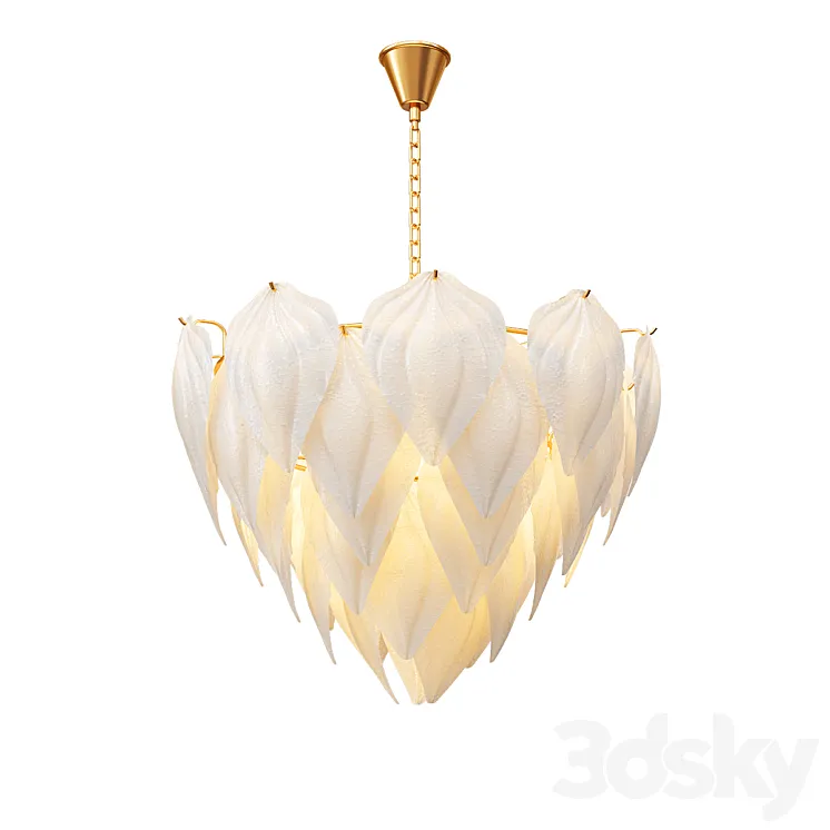 Fashion design art decorative glass leaf chandelier 3DS Max
