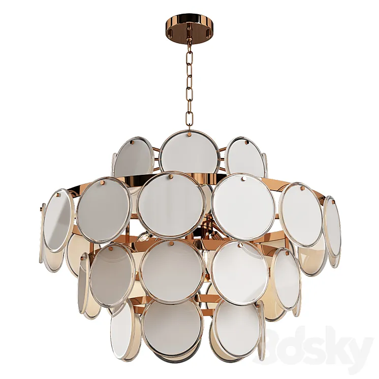 Fashion gold glass chandelier 3DS Max Model