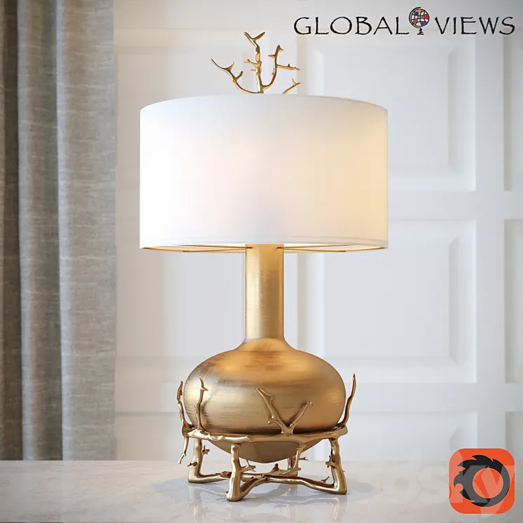 Fat Brass Twig Table Lamp 3DS Max