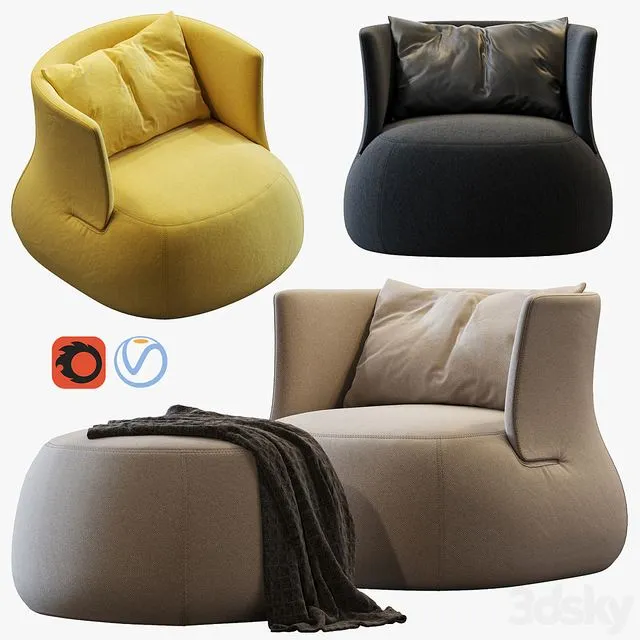 Fat-sofa armchair by B&b Italia 3dsMax Model