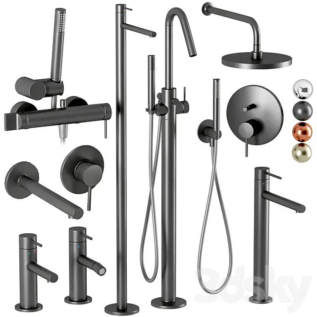 Faucets and shower Vitra Origin set 3ds Max