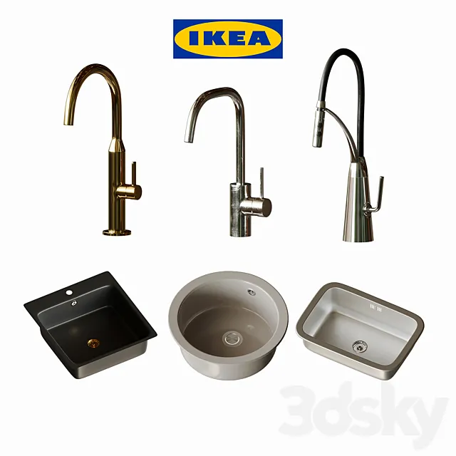 Faucets and sinks IKEA 3ds Max