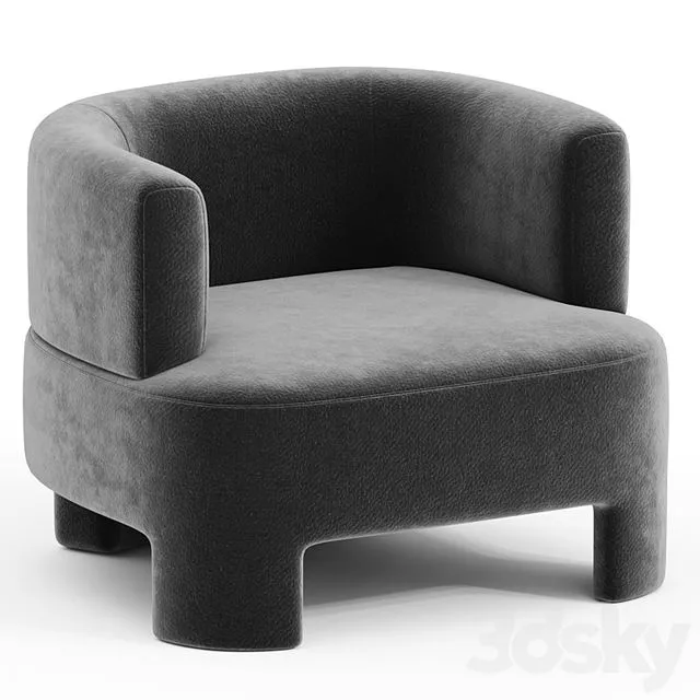 Fauteuil velours Darrel 3dsMax Model