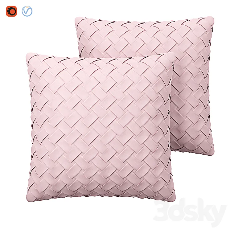 Faux Suede Cushion Lattice Weave Pink Tithonia 3DS Max Model