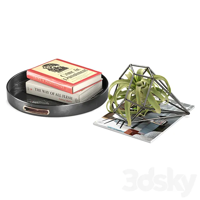 Faux Tillandsia Large decor set 3DS Max Model