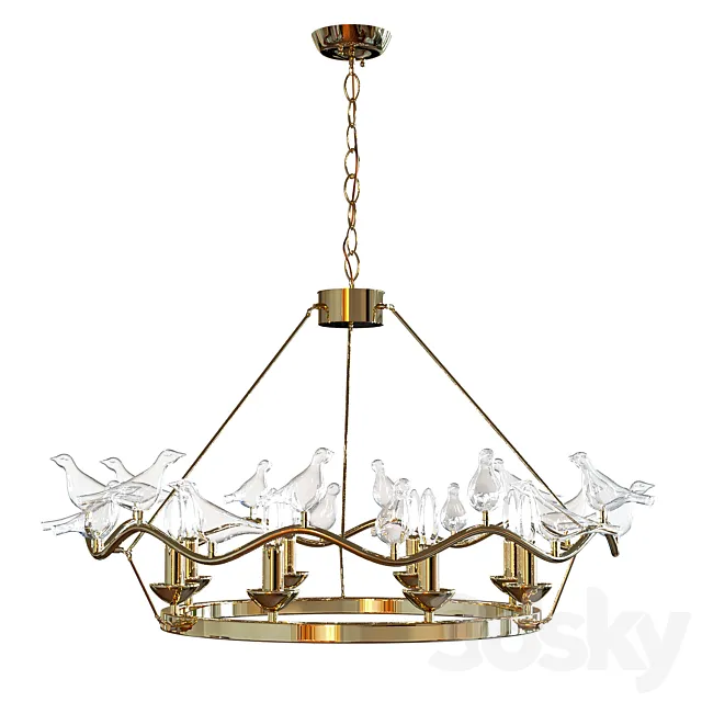 Favorite 1750-9P Chandelier Pajaritos 3DS Max Model