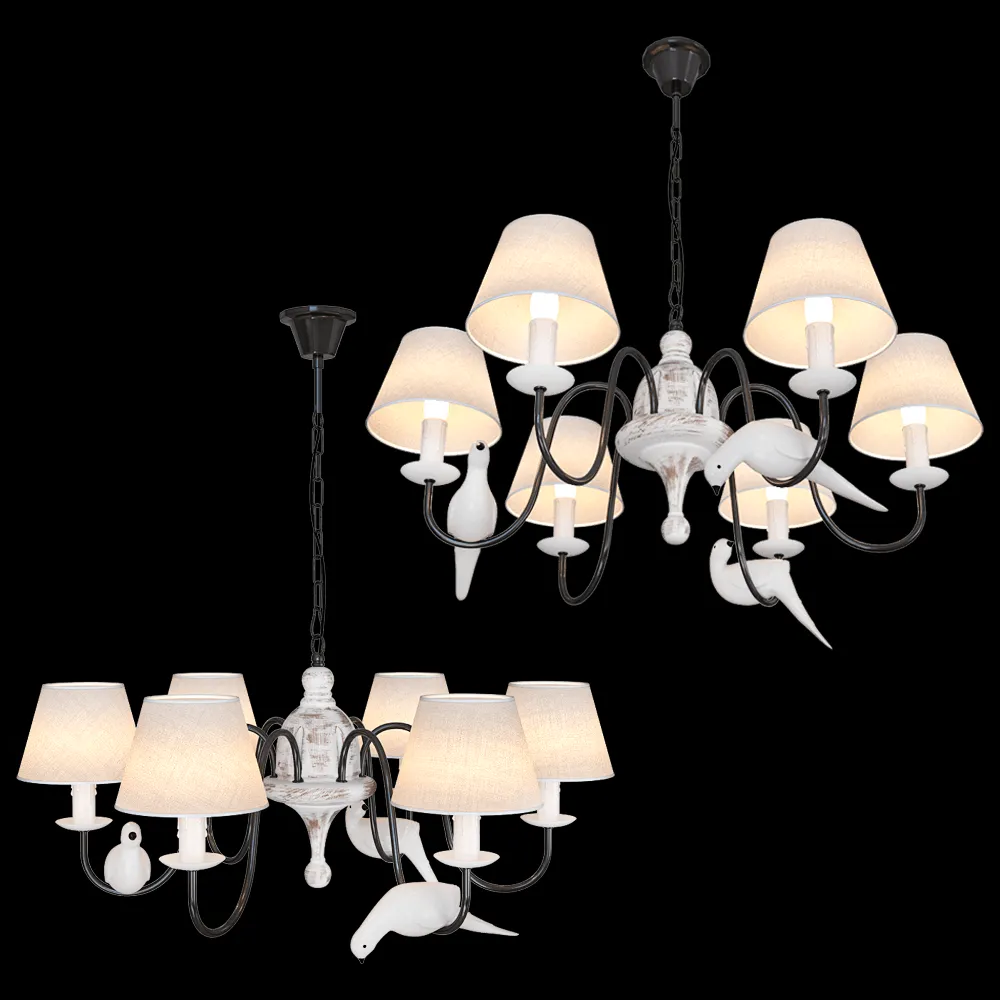 FAVOURITE – Chandelier Birds 1594-6P 3ds Max