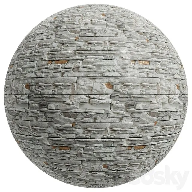 FB434 White facade decorative stone 3dsMax Model