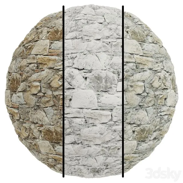 FB760 Natural Stone Wall Sample 3dsMax Model