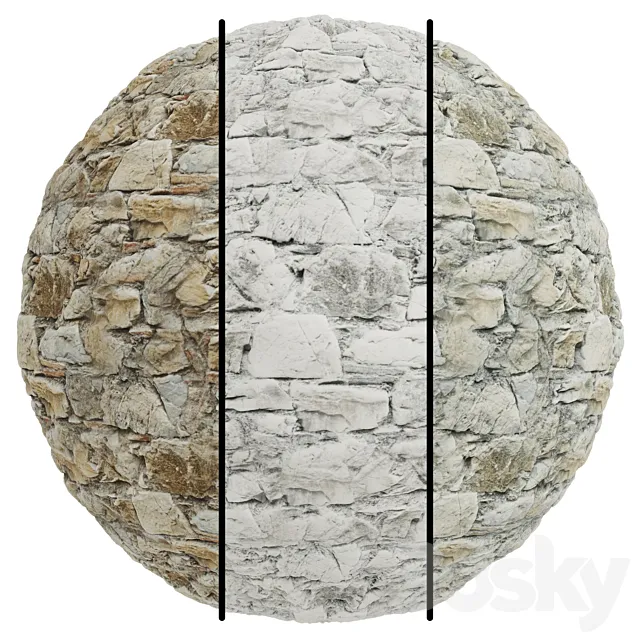 FB760 Natural Stone Wall Sample | 3MAT | 4K | seamless | PBR 3DS Max Model