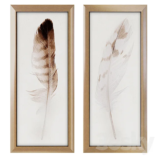 Feather Panel Framed Art Print 3DSMax File