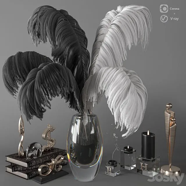 Feathers Decorative Set C 3dsMax Model