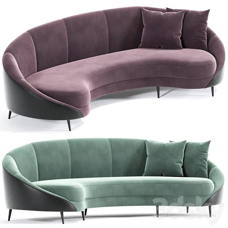 Feet Curved Sofa Beverly 3DS Max
