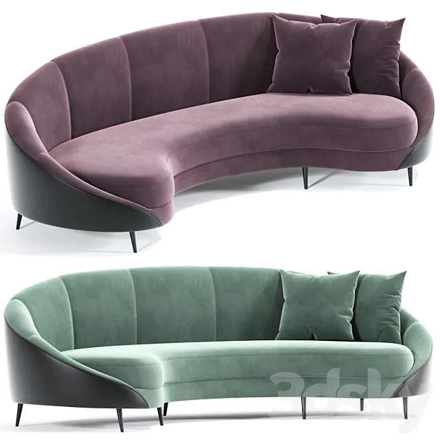 Feet Curved Sofa Beverly 3DSMax File