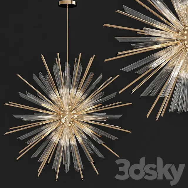 Feiss Quorra 41 Light Burnished Brass Chandelier 3ds Max