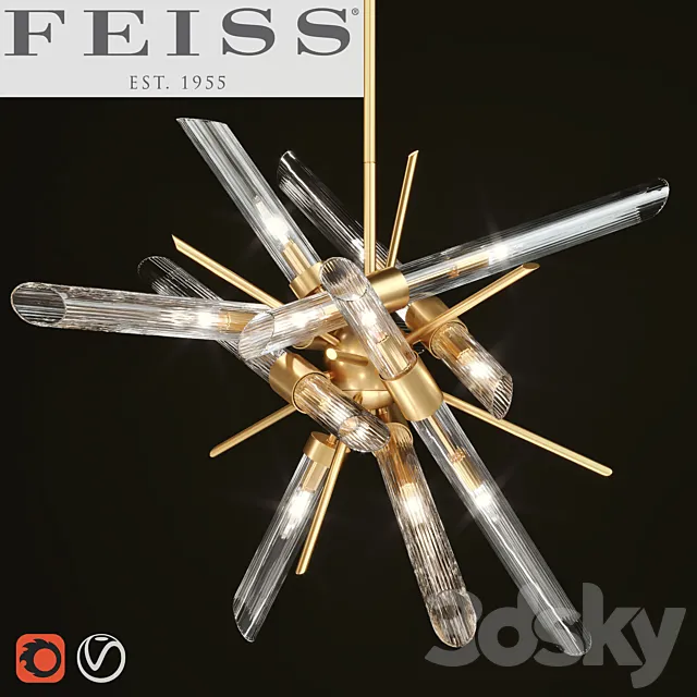 FEISS The Quorra 14-light chandelier 3DSMax File