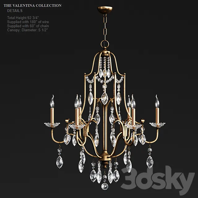 Feiss VALENTINA 6 – LIGHT SINGLE TIER CHANDELIER 3ds Max