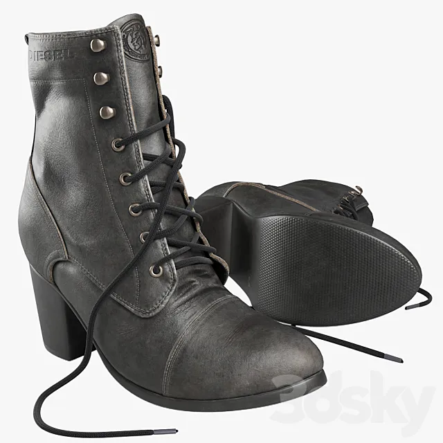 Female boots Diesel 3ds Max