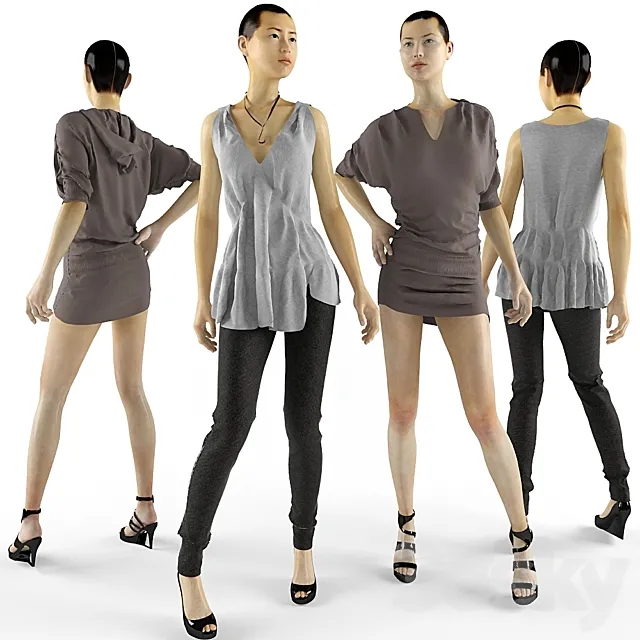 Female mannequins 3ds Max