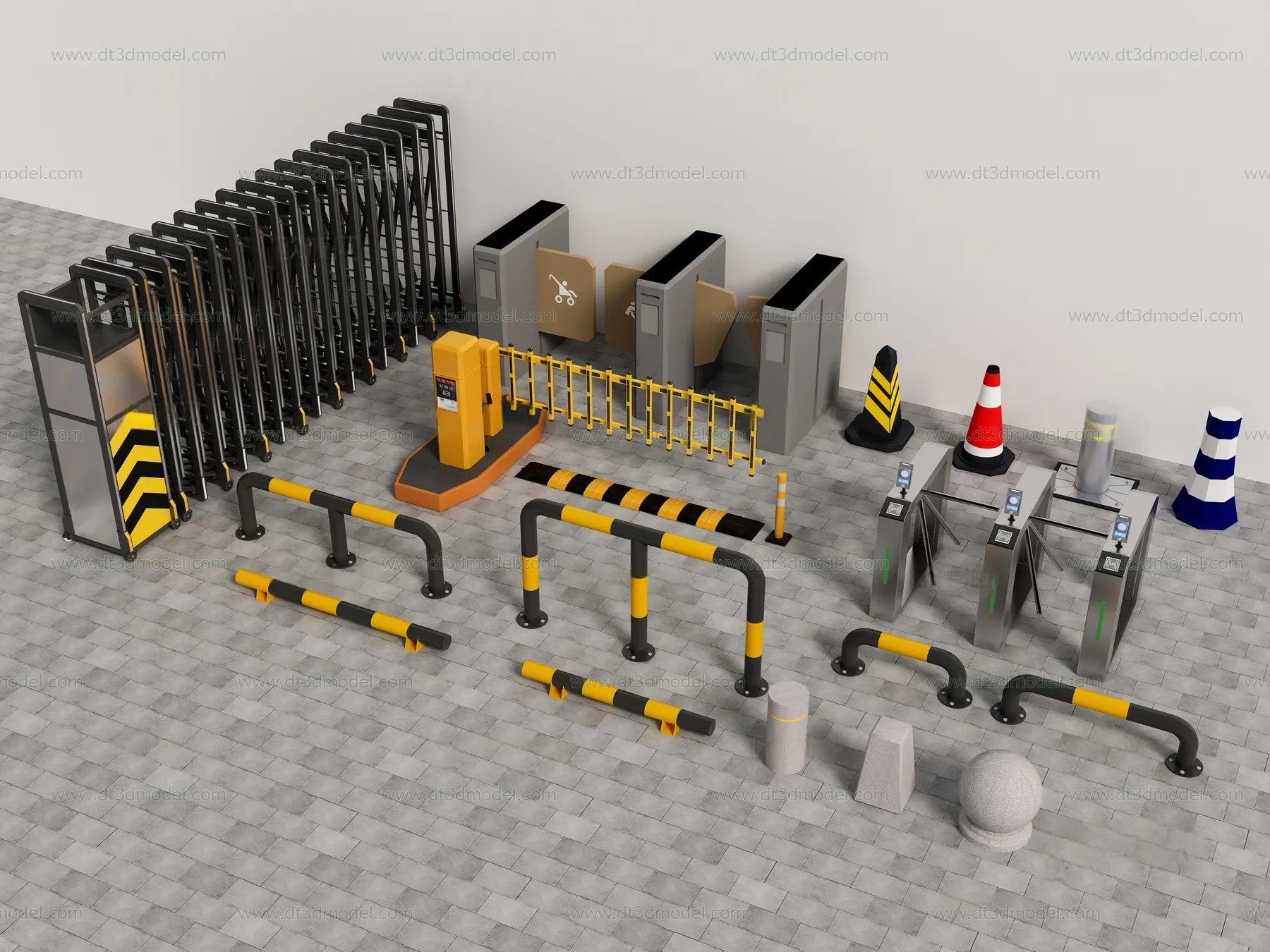 Fence 3D Models for Free Download – Architecture Fence – 065 – VRAY Render