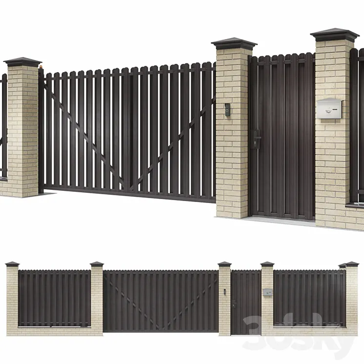 Fence for a private house 3DS Max