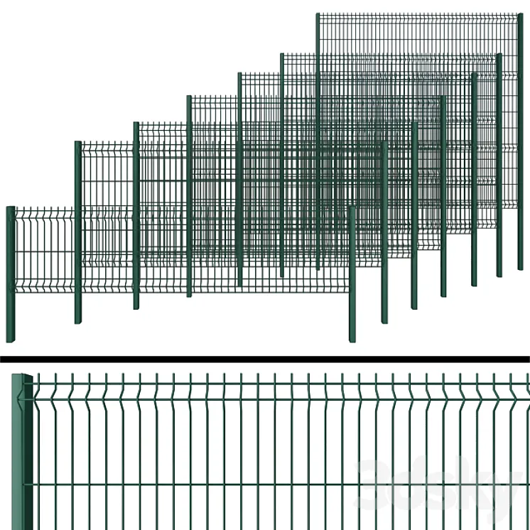 Fence for gates and gates 3DS Max