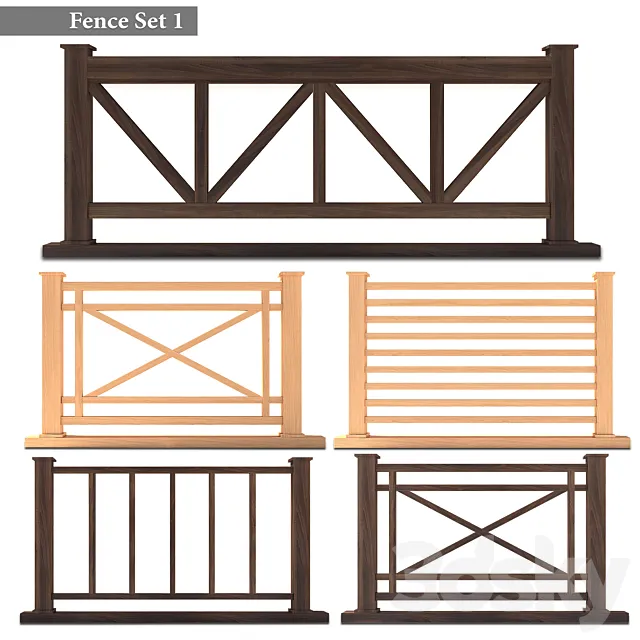 Fence Set 01 3DS Max Model