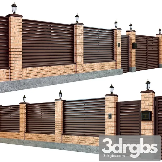 Fence With A Gate and A Wicket 7 3dsmax Download