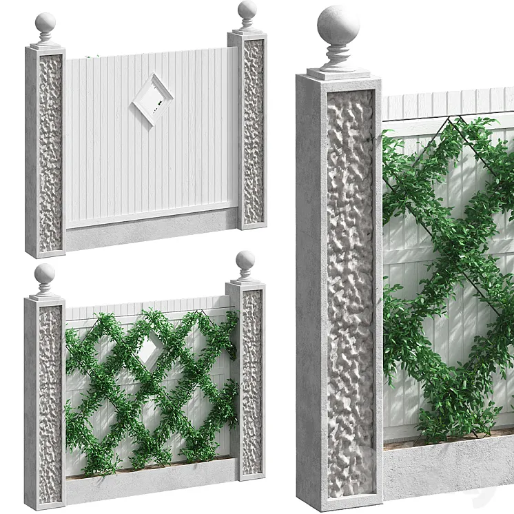 Fence with landscaping 3DS Max