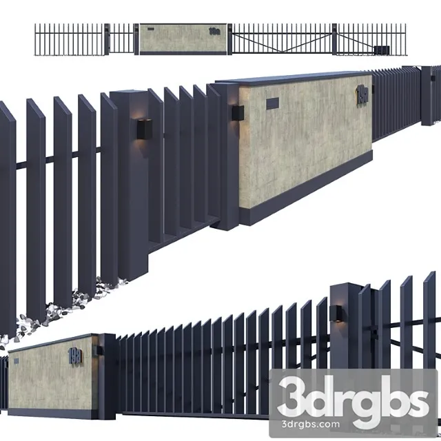 Fence With Sliding Gates 3dsmax Download